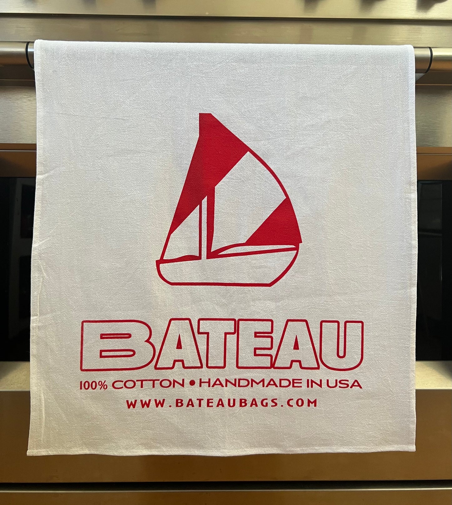 Bateau Logo Tea Towel - navy